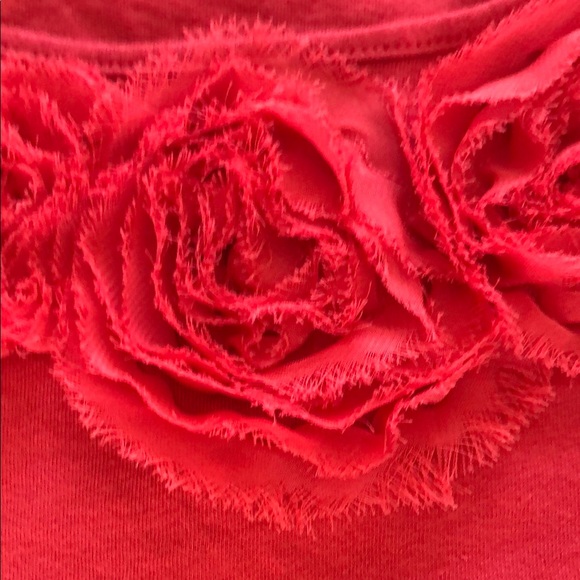LOFT Women's Pink/Red Top with Floral Neckline—Small - Picture 3 of 7